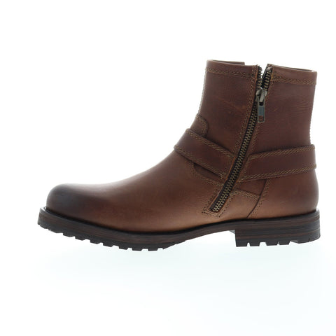 Harley-Davidson Mosby D93533 Mens Brown Leather Zipper Motorcycle Boots Shoes