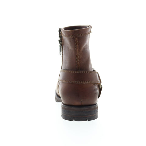 Harley-Davidson Mosby D93533 Mens Brown Leather Zipper Motorcycle Boots Shoes