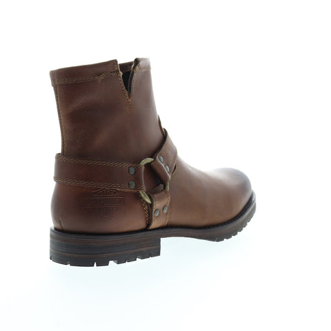 Harley-Davidson Mosby D93533 Mens Brown Leather Zipper Motorcycle Boots Shoes