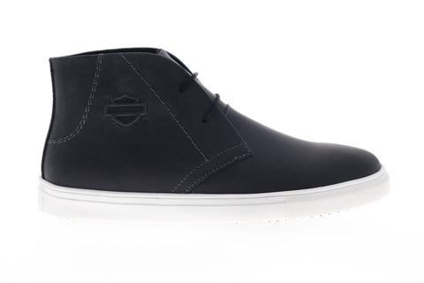 Harley-Davidson Kingman D93535 Mens Black Leather Lace Up Low Top Sneakers Shoes