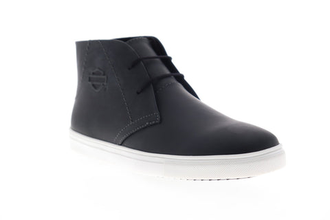 Harley-Davidson Kingman D93535 Mens Black Leather Lace Up Low Top Sneakers Shoes