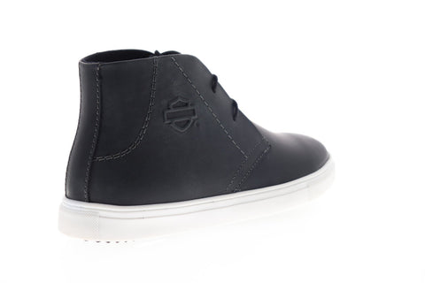 Harley-Davidson Kingman D93535 Mens Black Leather Lace Up Low Top Sneakers Shoes