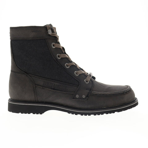 Harley-Davidson Dowling D93616 Mens Gray Leather Zipper Motorcycle Boots Shoes