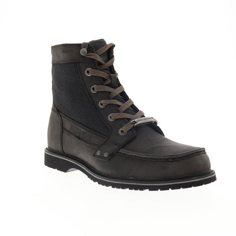 Harley-Davidson Dowling D93616 Mens Gray Leather Zipper Motorcycle Boots Shoes