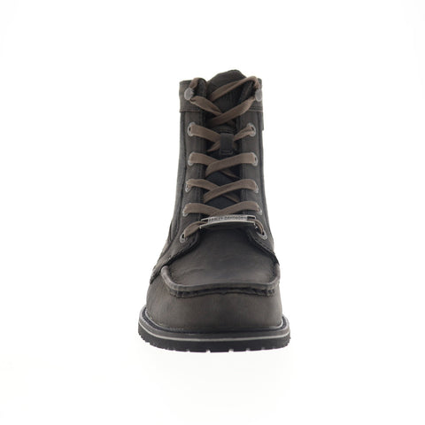 Harley-Davidson Dowling D93616 Mens Gray Leather Zipper Motorcycle Boots Shoes