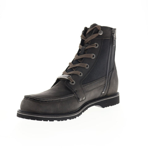 Harley-Davidson Dowling D93616 Mens Gray Leather Zipper Motorcycle Boots Shoes