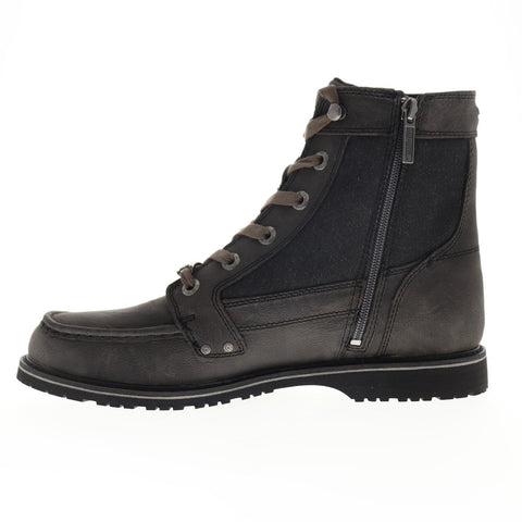 Harley-Davidson Dowling D93616 Mens Gray Leather Zipper Motorcycle Boots Shoes