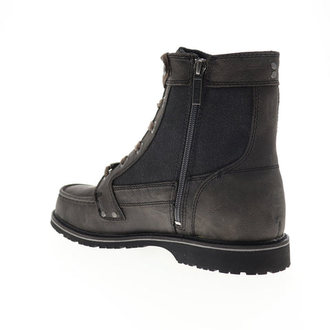 Harley-Davidson Dowling D93616 Mens Gray Leather Zipper Motorcycle Boots Shoes