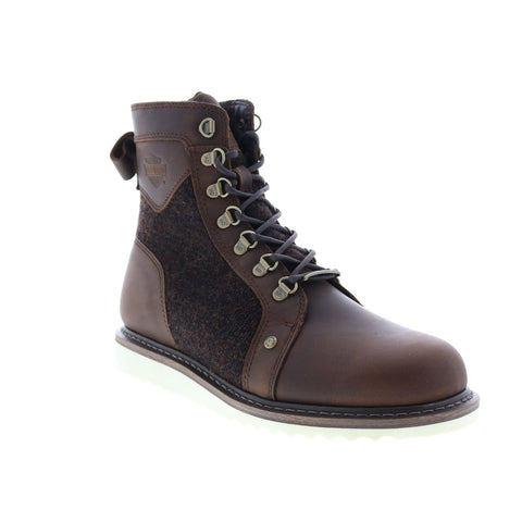 Harley-Davidson Bryant D93632 Mens Brown Leather Zipper Motorcycle Boots