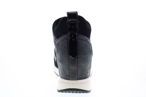 Geox Nydame D940QC08522C9999 Womens Black Leather Lace Up Euro Sneakers Shoes