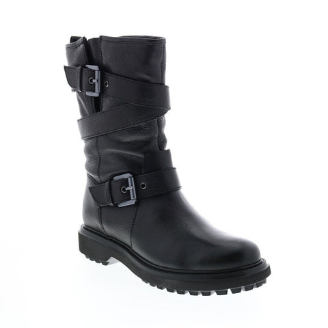 Geox Asheely D947AD00081C9999 Womens Black Leather Casual Dress Boots