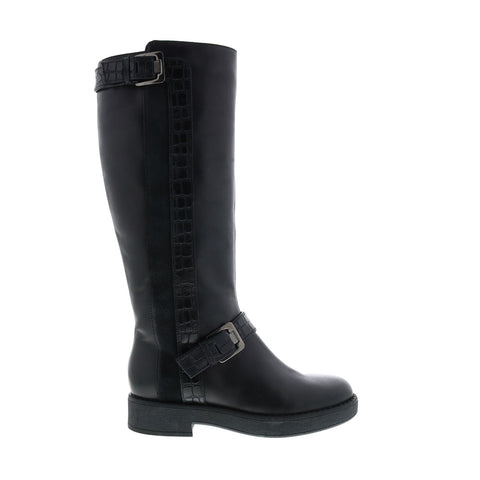 Geox Adrya D949TD0436YC9999 Womens Black Leather Zipper Knee High Boots