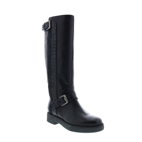 Geox Adrya D949TD0436YC9999 Womens Black Leather Zipper Knee High Boots