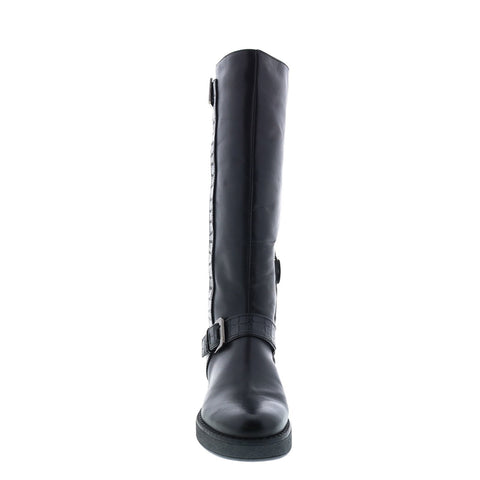 Geox Adrya D949TD0436YC9999 Womens Black Leather Zipper Knee High Boots