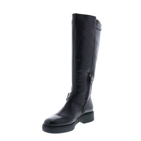 Geox Adrya D949TD0436YC9999 Womens Black Leather Zipper Knee High Boots