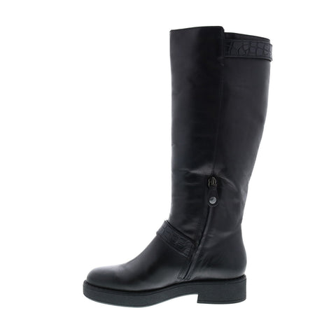 Geox Adrya D949TD0436YC9999 Womens Black Leather Zipper Knee High Boots