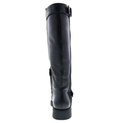Geox Adrya D949TD0436YC9999 Womens Black Leather Zipper Knee High Boots