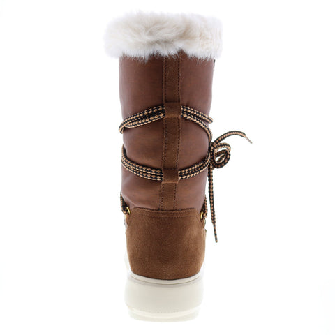 Geox Kaula B Abx D94AWC022GHC6777 Womens Brown Suede Lace Up Mid Calf Boots