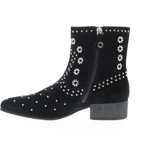 Geox Peython Low D94ECA00023C9999 Womens Black Suede Zipper Western Boots
