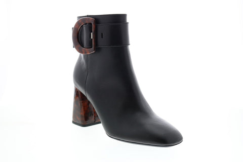 Geox Seyla High D94ERB043HHC9BN6 Womens Black Leather Ankle & Booties Boots