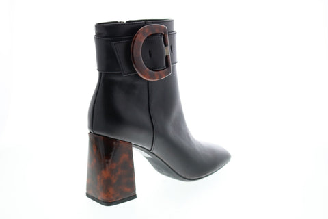 Geox Seyla High D94ERB043HHC9BN6 Womens Black Leather Ankle & Booties Boots