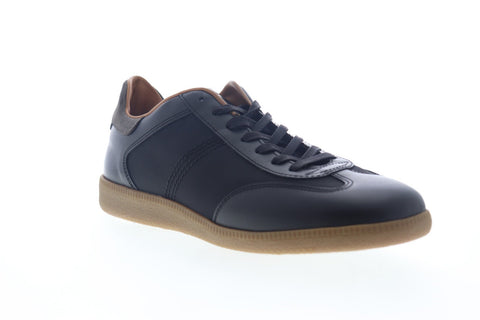 Bruno Magli Dano Mens Black Leather Canvas Lace Up Low Top Sneakers Shoes
