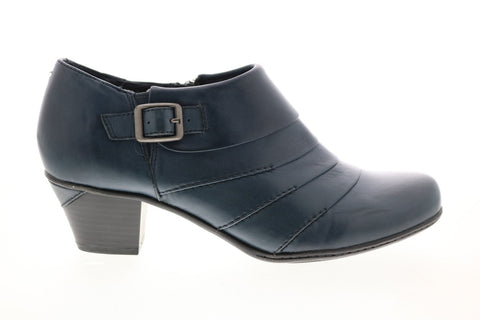 Earth Inc. Dawn Soft Leather Womens Black Leather Zipper Ankle & Booties Boots