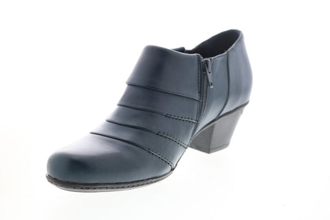 Earth Inc. Dawn Soft Leather Womens Black Leather Zipper Ankle & Booties Boots