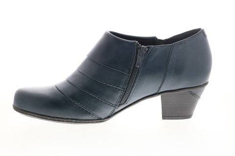 Earth Inc. Dawn Soft Leather Womens Black Leather Zipper Ankle & Booties Boots