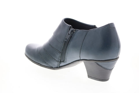 Earth Inc. Dawn Soft Leather Womens Black Leather Zipper Ankle & Booties Boots