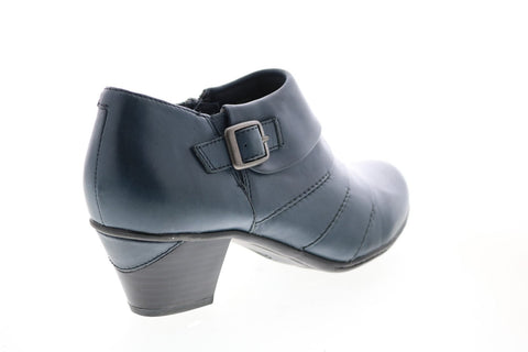 Earth Inc. Dawn Soft Leather Womens Black Leather Zipper Ankle & Booties Boots
