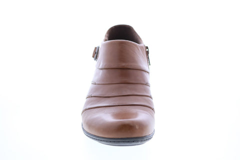 Earth Inc. Dawn Soft Leather Womens Brown Zipper Ankle & Booties Boots