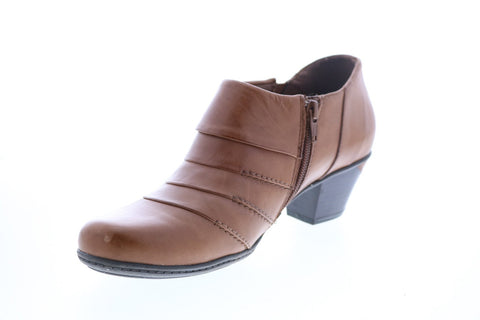 Earth Inc. Dawn Soft Leather Womens Brown Zipper Ankle & Booties Boots