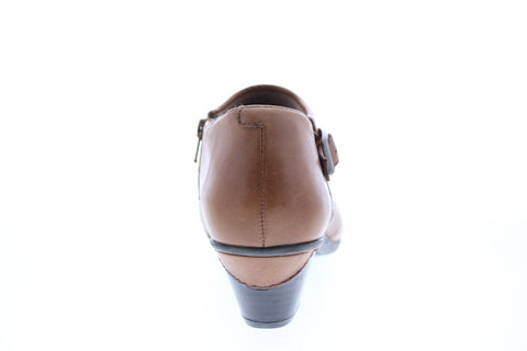 Earth Inc. Dawn Soft Leather Womens Brown Zipper Ankle & Booties Boots