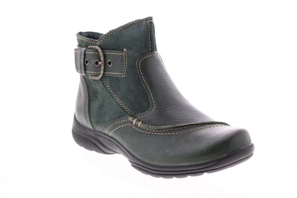 Earth Origins Dayton Womens Green Leather Slip On Ankle & Booties Boot ...
