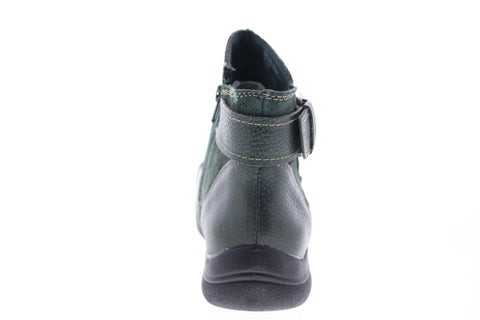 Earth Origins Dayton Womens Green Leather Slip On Ankle & Booties Boots