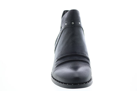Earth Inc. Delrio Womens Black Leather Slip On Ankle & Booties Boots