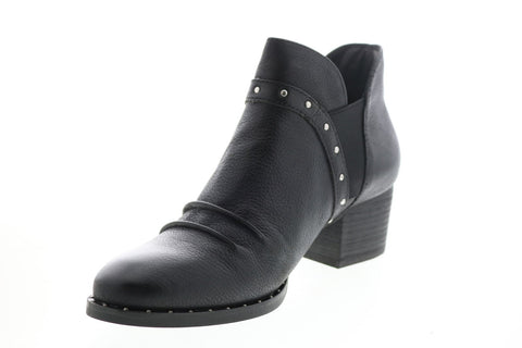 Earth Inc. Delrio Womens Black Leather Slip On Ankle & Booties Boots