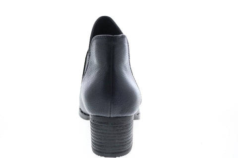Earth Inc. Delrio Womens Black Leather Slip On Ankle & Booties Boots