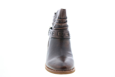 Earth Inc. Desoto Womens Brown Leather Zipper Ankle & Booties Boots