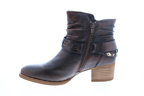 Earth Inc. Desoto Womens Brown Leather Zipper Ankle & Booties Boots