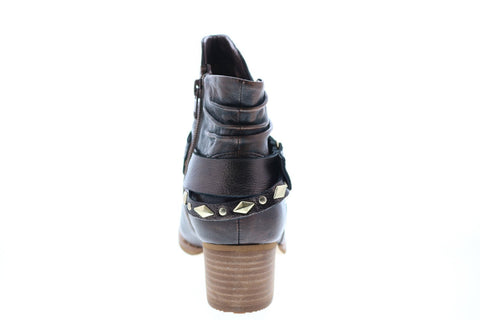 Earth Inc. Desoto Womens Brown Leather Zipper Ankle & Booties Boots