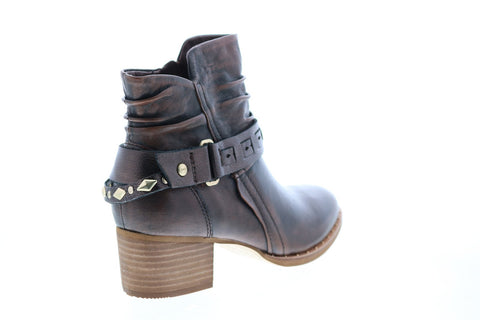 Earth Inc. Desoto Womens Brown Leather Zipper Ankle & Booties Boots