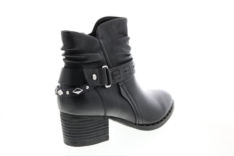 Earth Desoto Womens Black Leather Zipper Ankle & Booties Boots