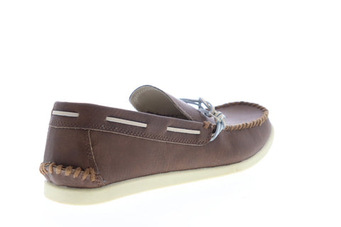 Robert Wayne Slip On DEUCE Mens Brown Leather Casual Slip On Loafers Shoes