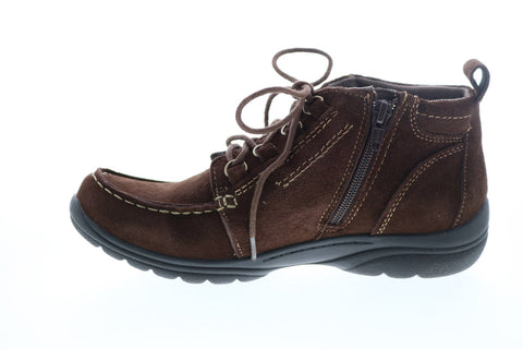 Earth Origins Diane Womens Brown Suede Zipper Ankle & Booties Boots
