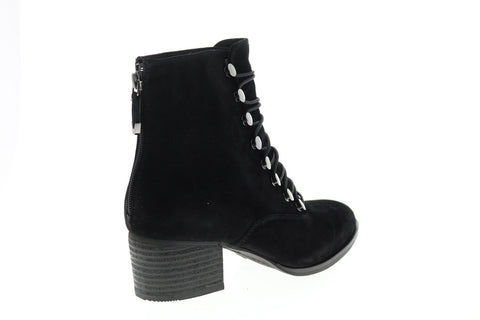 Earth Inc. Doral Womens Black Nubuck Zipper Ankle & Booties Boots