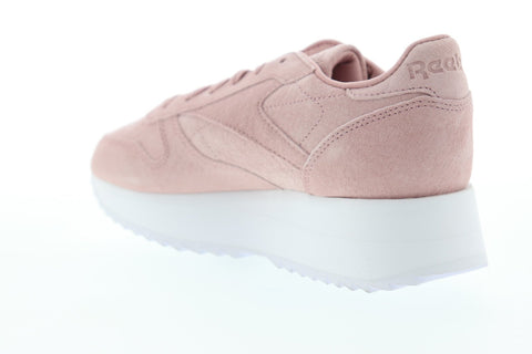 Reebok Classic Leather Double DV3628 Womens Pink Suede Lace Up Sneakers Shoes 