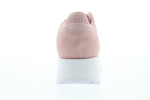 Reebok Classic Leather Double DV3628 Womens Pink Suede Lace Up Sneakers Shoes 