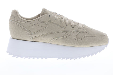 Reebok Classic Leather Double DV3629 Womens Gray Suede Lace Up Sneakers Shoes 